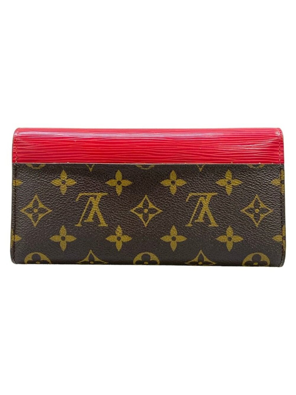 Louis Vuitton Wallet Portefeuille Marie Roulon Brown Red Leather - Picture 2 of 13
